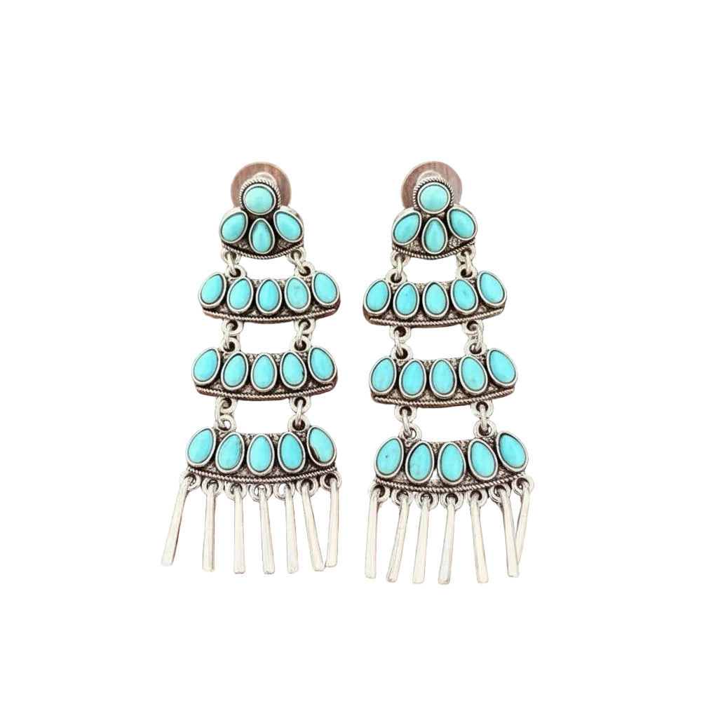 Western Turquoise Dangle Earrings