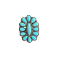 Western Turquoise Cluster Adjustable Ring