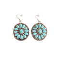 Western Turquoise Flower Earrings