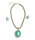 Turquoise Pendant Necklace & Earring Set